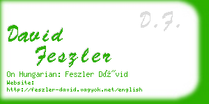 david feszler business card